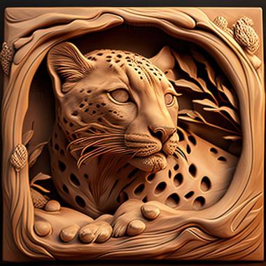 3D model Leopardus pajeros (STL)
